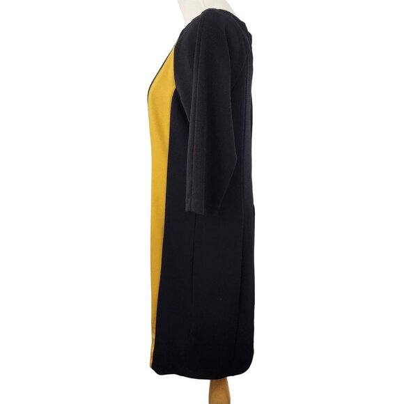 Julian Taylor Dress Women's Size 14 Round Neck Long Sleeve Sheath Color Block - Picture 4 of 8